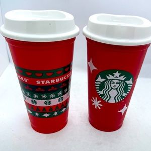 Starbucks Christmas Holiday 2020 Red Reusable Plastic Grande Cup 16oz